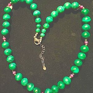 Malachite beads Necklace 18”